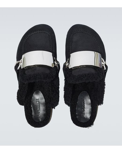 J.W. Anderson Slippers Aus Veloursleder in Black für Herren