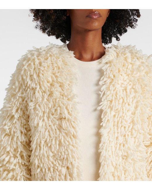 FFORME Natural Van Fringed Wool-Blend Jacket