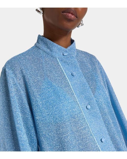 Oseree Blue Hemd Lumiere Plumage Mit Federn