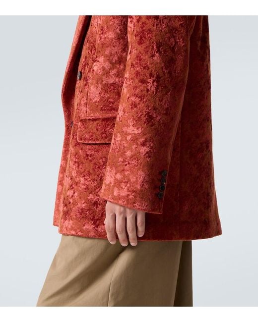 Dries Van Noten Red Double-Breasted Blazer for men