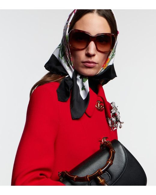 Gucci Brown Script Square Sunglasses
