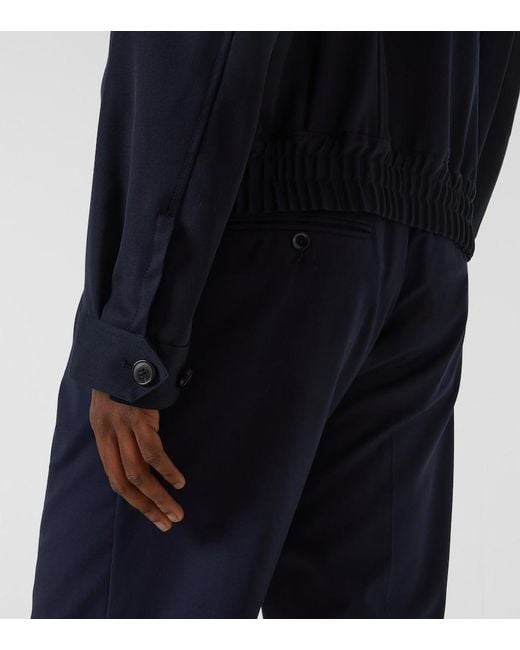 Dries Van Noten Blue Wool Gabardine Jacket for men
