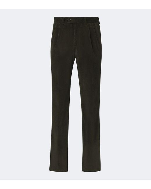Rubinacci Black Modluca Cotton Corduroy Straight Pants for men