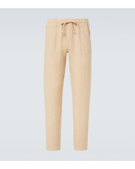Fedeli Natural Linen Straight Pants for men