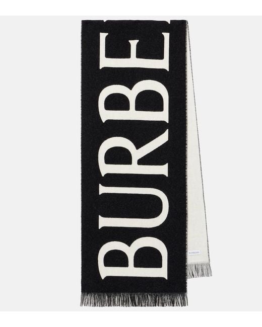 Burberry Black Reversible Wool Scarf
