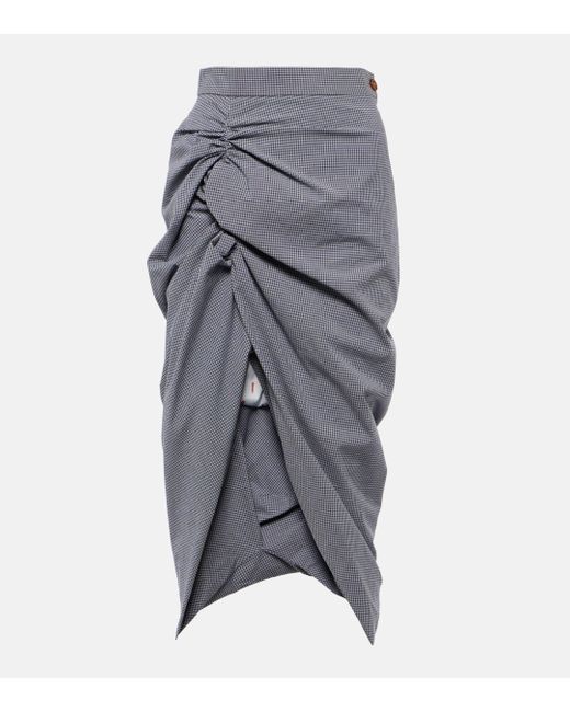 Jupe en coton a carreaux Vivienne Westwood en coloris Gray