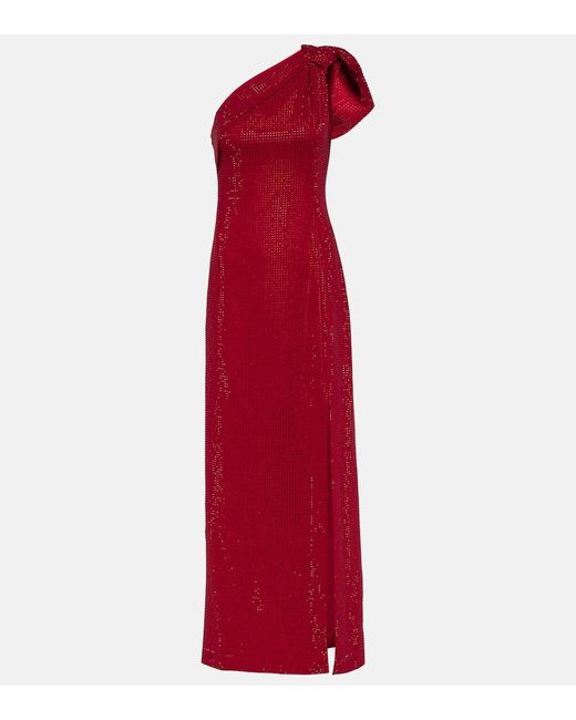 Vestido largo asimetrico con lentejuelas Roland Mouret de color Red