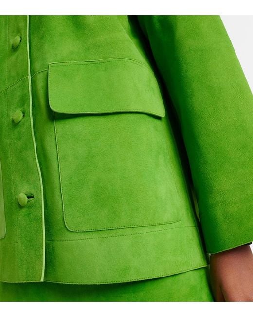 Staud Green Roxanne Suede Jacket
