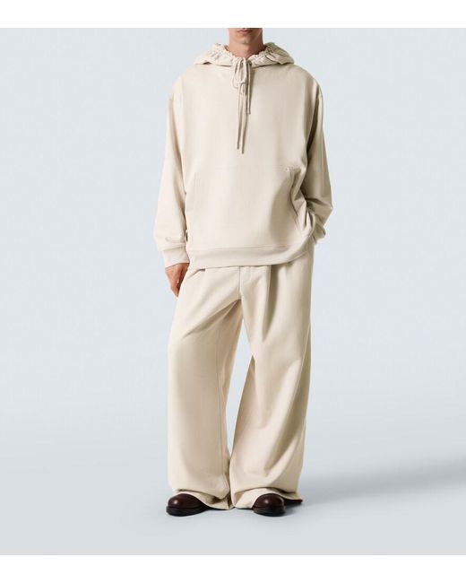 Dries Van Noten Natural Cotton Jersey Hoodie for men