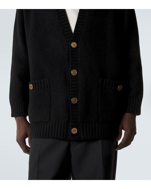 Dolce & Gabbana Black Dg Wool-Blend Cardigan for men