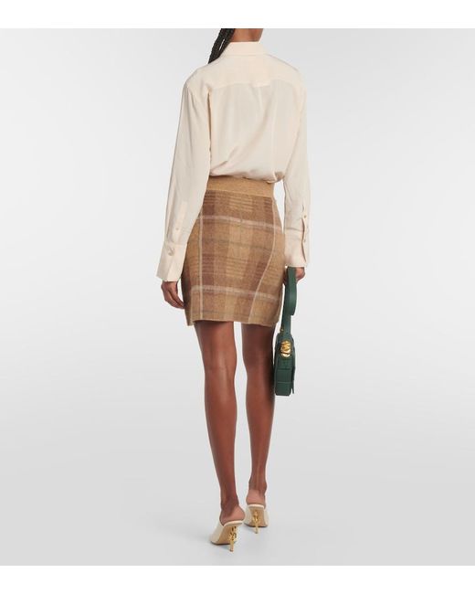 Polo Ralph Lauren Natural Checked Miniskirt