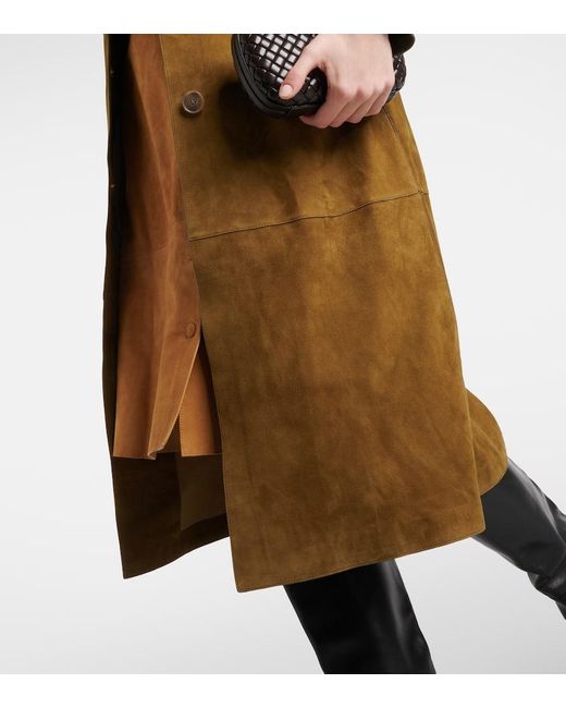 Yves Salomon Natural Suede Trench Coat