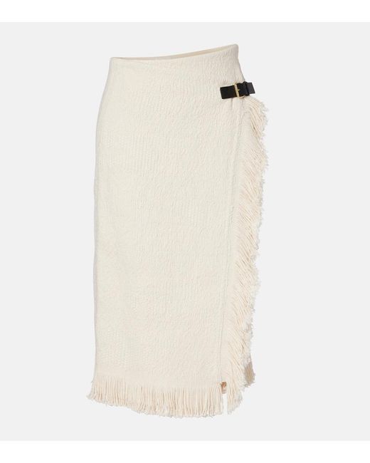 Isabel Marant Natural Galla Cotton And Linen Midi Skirt