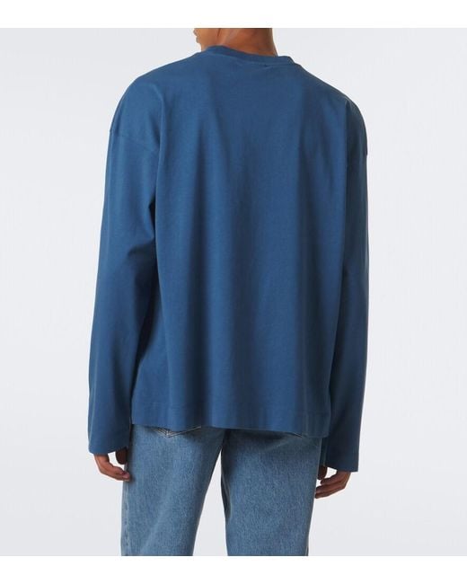 Dries Van Noten Blue Cotton Jersey T-Shirt for men