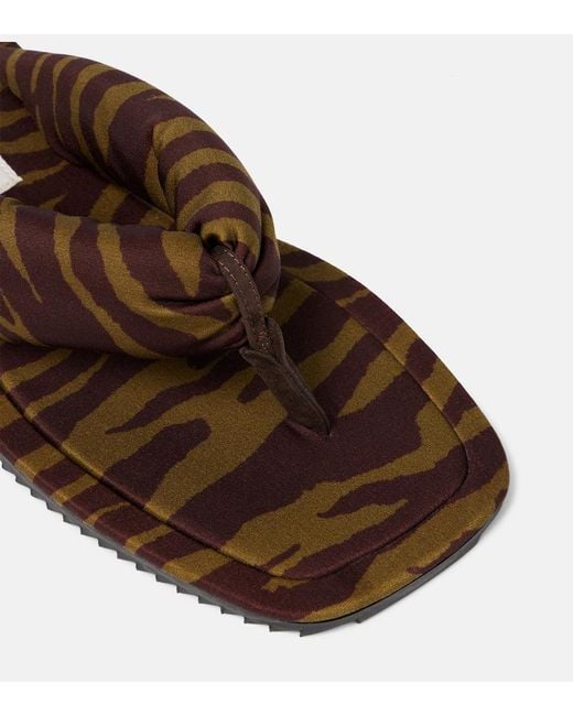 The Attico Brown Indie Zebra-Print Thong Sandals
