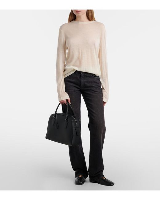 The Row Black India 12.00 Leather Top-Handle Bag