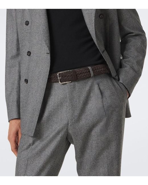 Church's Brown Castoro Braided Suede Belt for men
