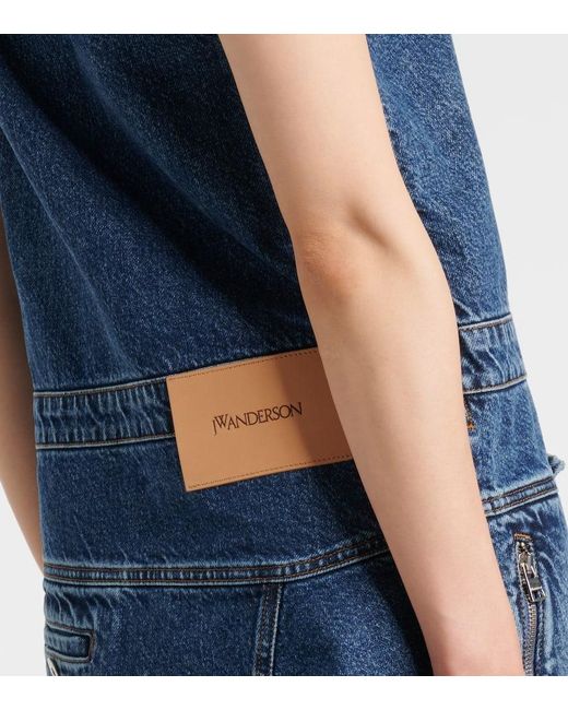 J.W. Anderson Blue Wickelkleid Aus Denim