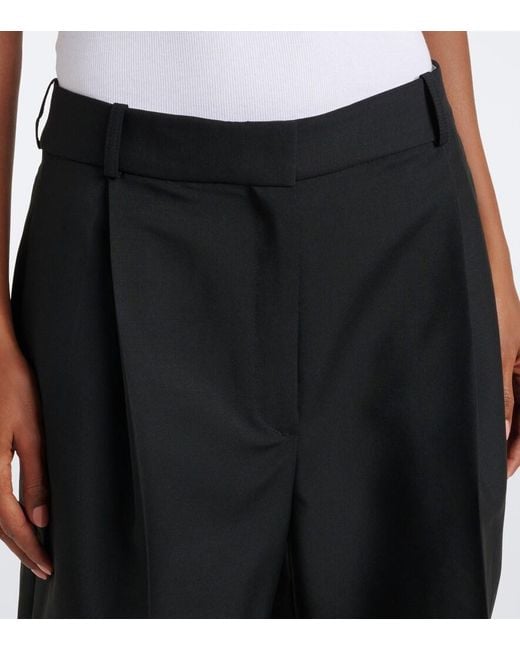 Rohe Black Wool And Mohair Capri Pants