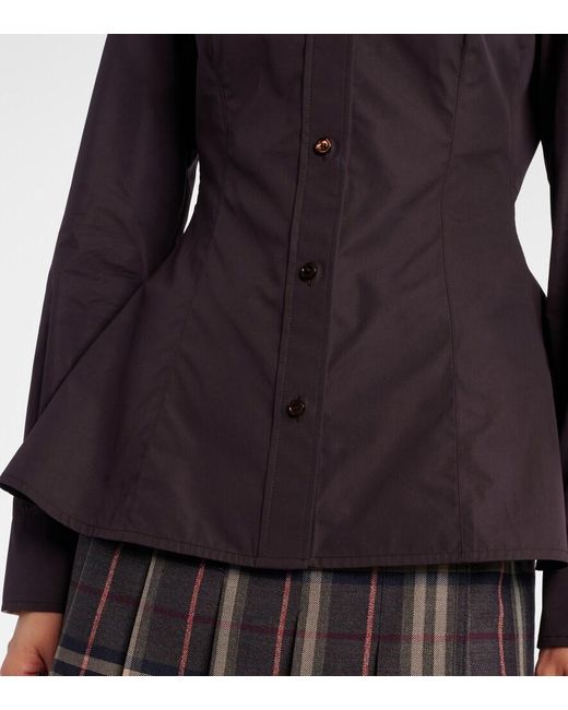 Burberry Purple Eliza Cotton Poplin Shirt