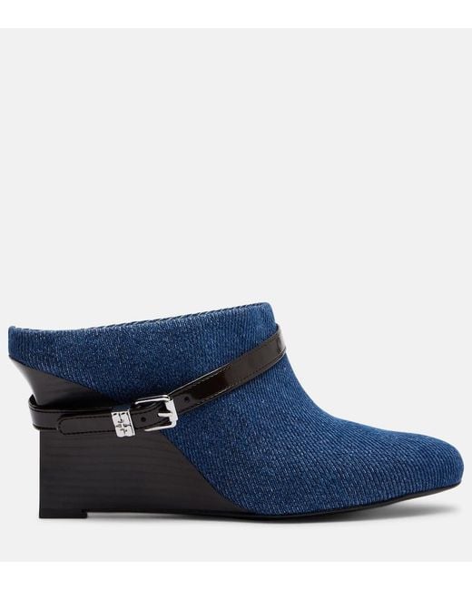 Ganni Blue Wedge Ankle Boots