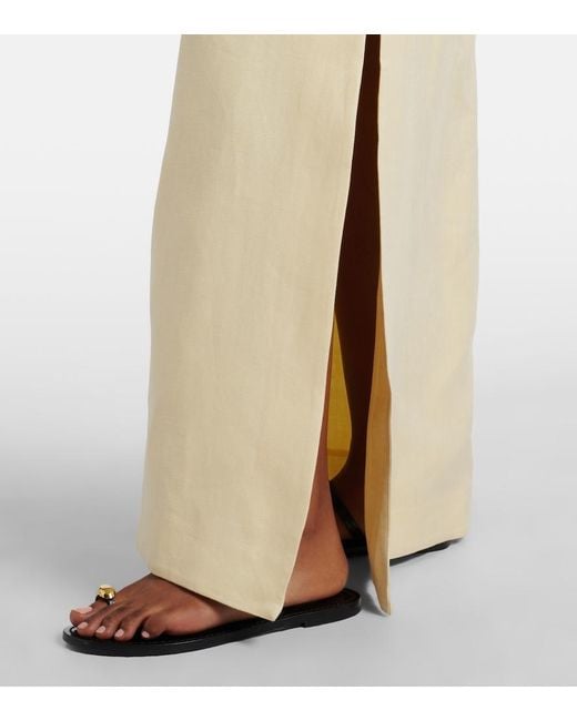 Sir White Halterneck Linen Maxi Dress