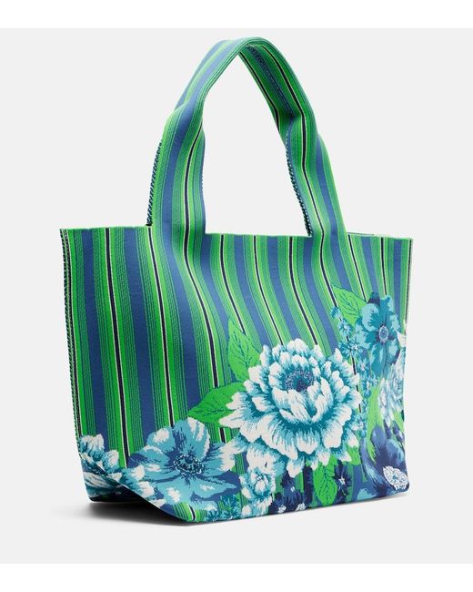 ALÉMAIS Green Margo Large Jacquard Tote Bag