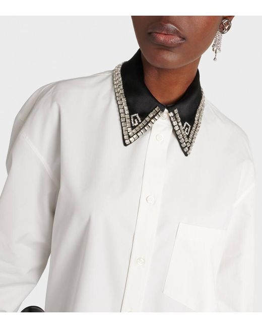 Camicia in popeline di cotone di Gucci in White