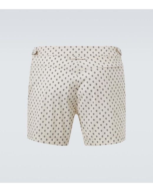Tom Ford White Paisley Swim Trunks for men