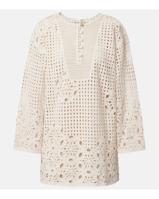 FRAME Natural The Postcard Cotton Crochet Tunic