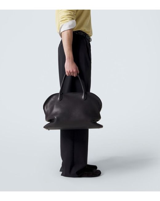 The Row Black Agnes 16 Leather Top-Handle Bag for men