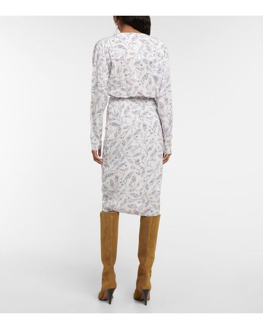 Isabel Marant White Danalia Printed Jersey Midi Dress