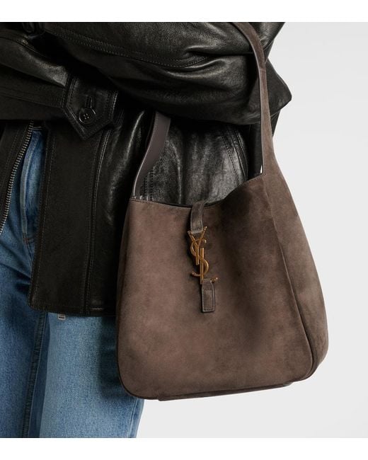 Saint Laurent Black Le 5 A 7 Supple Small Suede Shoulder Bag
