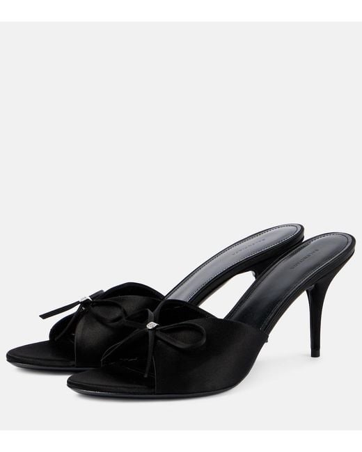 Balenciaga Black Knife Bow 80 Satin Sandals