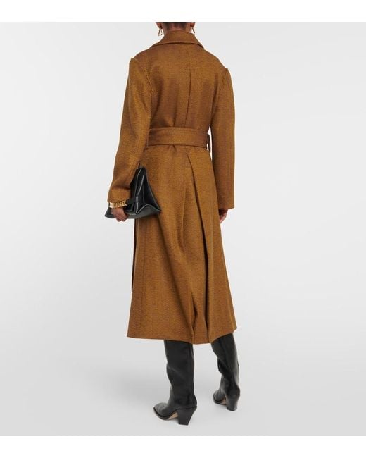 Victoria Beckham Brown Wool-Blend Coat