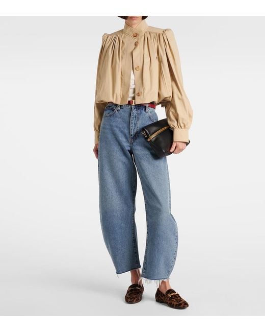 Jean Ample Bubble Crop A Taille Haute FRAME en coloris Blue