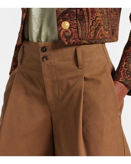 Chloé Brown High-Rise Cotton Canvas Bermuda Shorts