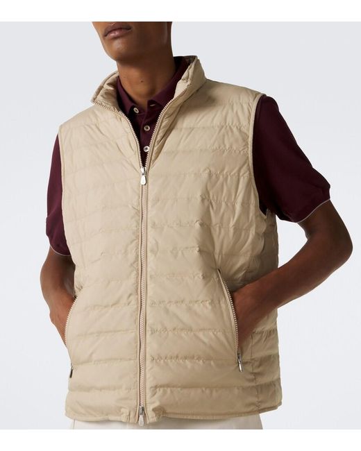 Brunello Cucinelli Natural Technical Down Vest for men