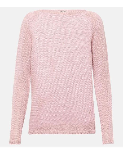Max Mara Pink Pullover Giolino aus Leinen