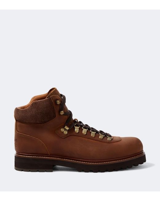 Polo Ralph Lauren Brown Leather Hiking Boots for men