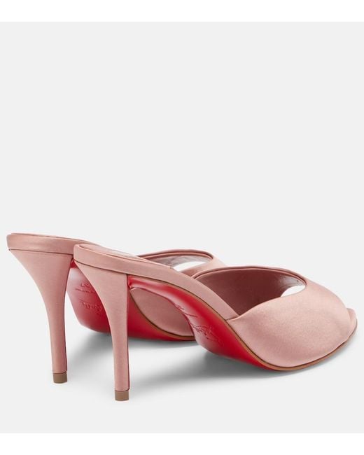 Christian Louboutin Pink Miss Z 80 Crepe Satin Mules
