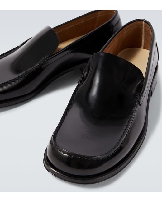 Lemaire Black Leather Loafers for men