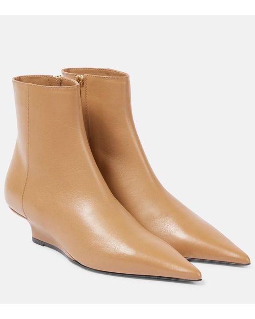 Totême  Natural Sharp 40 Leather Ankle Boots