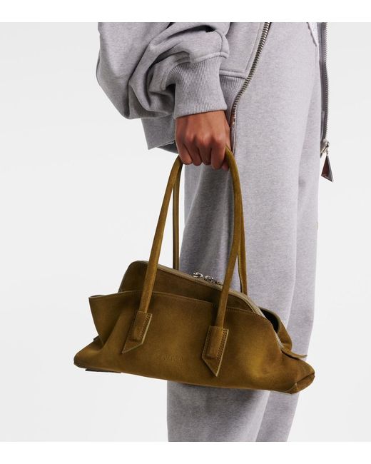 The Attico Metallic La Passeggiata Small Suede Tote Bag