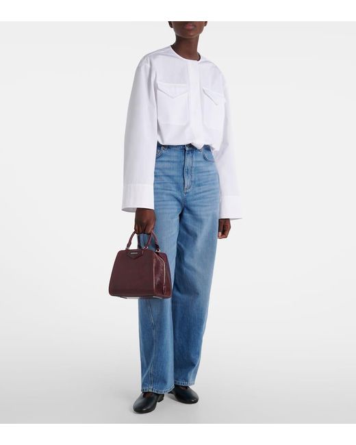 Givenchy Red Antigona Cube Mini Patent Leather Tote Bag