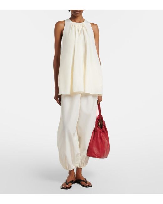 Loulou de Saison White Liao Cotton And Silk Top