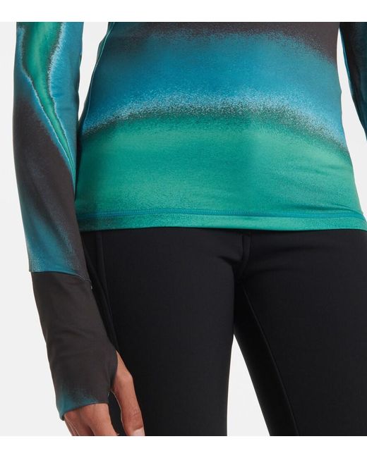 Top Da Sci Next To Skin Con Stampa di Aztech Mountain in Blue