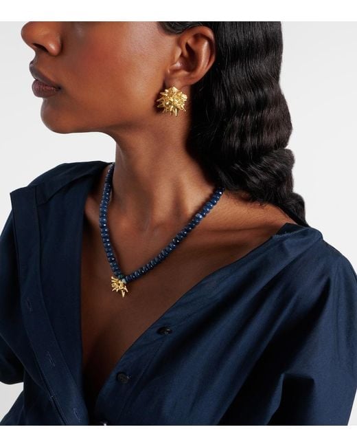 YSSO Metallic Sea Urchin 24Kt-Plated Earrings