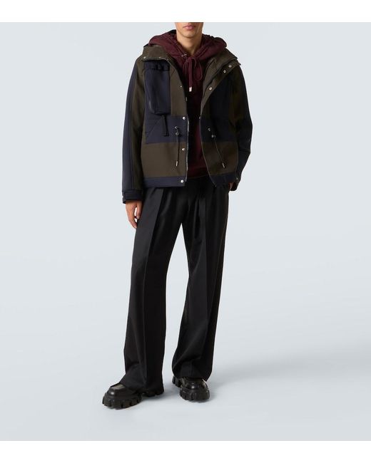 Sacai Black Colorblocked Technical Jacket for men