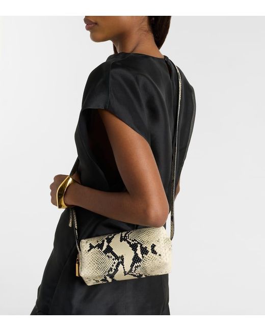 Khaite Metallic Kye Mini Snake-Effect Leather Crossbody Bag